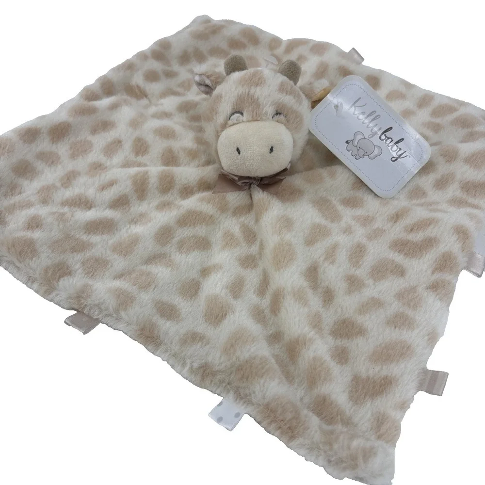 Kelly Toy GIRAFFE Lovey Rattle Plush Security Blanket Super Soft NEW